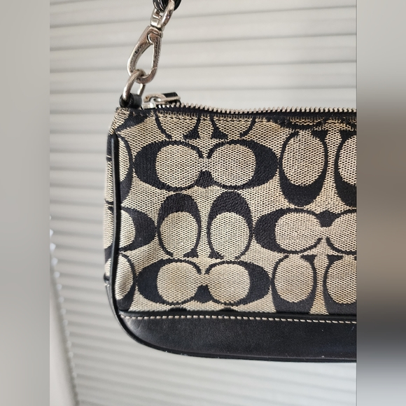 Vintage Y2K Coach Demi Purse Handbag Black Gray Signature Canvas Bag 6094 - Picture 2 of 10